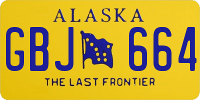AK license plate GBJ664