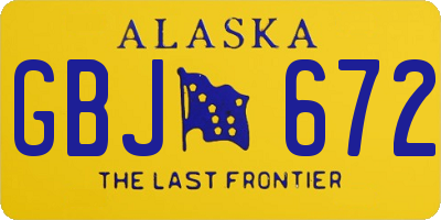 AK license plate GBJ672