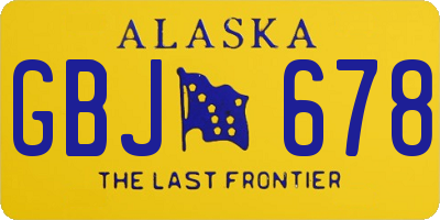 AK license plate GBJ678