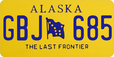 AK license plate GBJ685