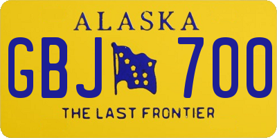 AK license plate GBJ700