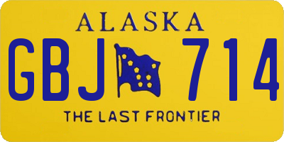 AK license plate GBJ714