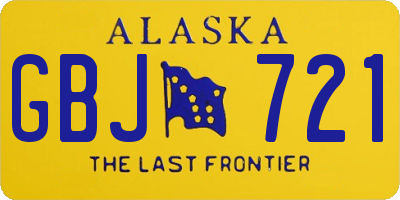 AK license plate GBJ721