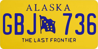 AK license plate GBJ736