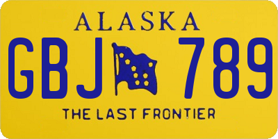 AK license plate GBJ789