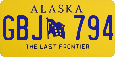 AK license plate GBJ794