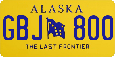 AK license plate GBJ800