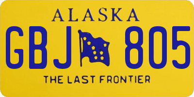 AK license plate GBJ805