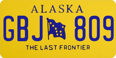 AK license plate GBJ809