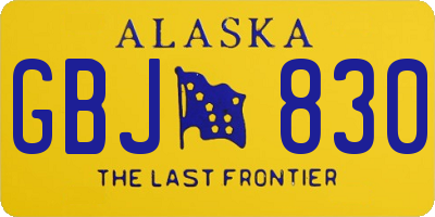 AK license plate GBJ830