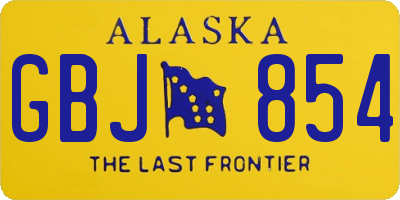 AK license plate GBJ854
