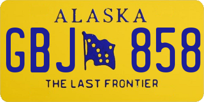 AK license plate GBJ858