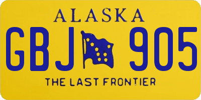 AK license plate GBJ905