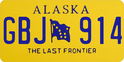 AK license plate GBJ914