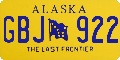 AK license plate GBJ922