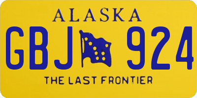 AK license plate GBJ924