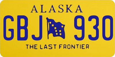AK license plate GBJ930