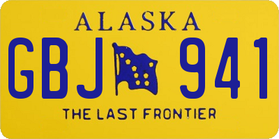 AK license plate GBJ941