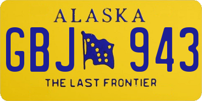 AK license plate GBJ943