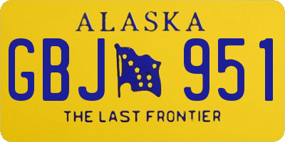 AK license plate GBJ951