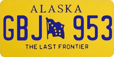 AK license plate GBJ953