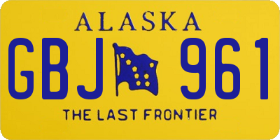 AK license plate GBJ961