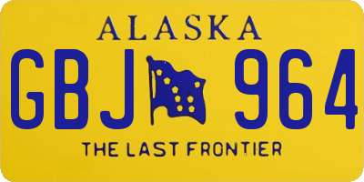 AK license plate GBJ964