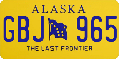 AK license plate GBJ965