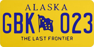 AK license plate GBK023