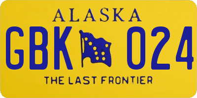 AK license plate GBK024