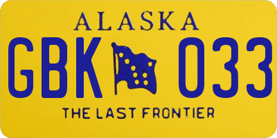 AK license plate GBK033