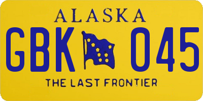 AK license plate GBK045
