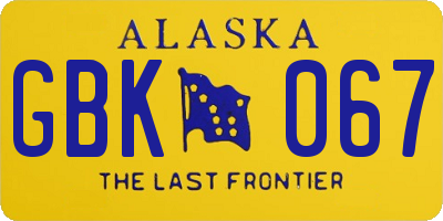 AK license plate GBK067