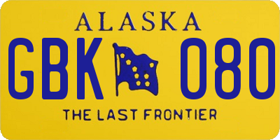 AK license plate GBK080