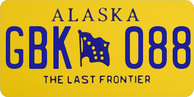 AK license plate GBK088