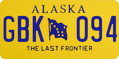 AK license plate GBK094