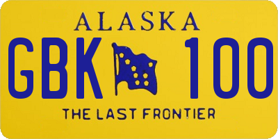 AK license plate GBK100