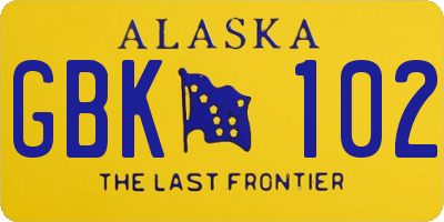 AK license plate GBK102