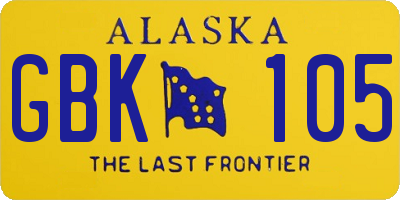 AK license plate GBK105