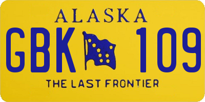 AK license plate GBK109