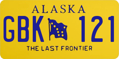 AK license plate GBK121