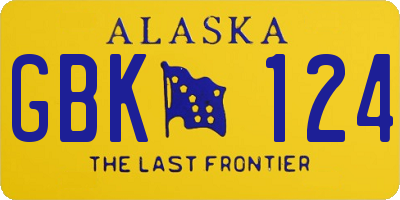 AK license plate GBK124