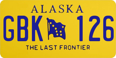 AK license plate GBK126