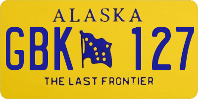 AK license plate GBK127