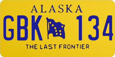 AK license plate GBK134