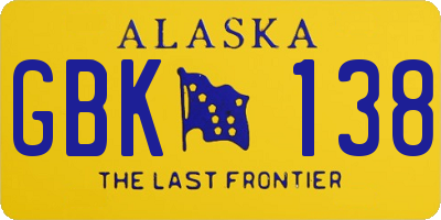 AK license plate GBK138
