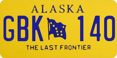 AK license plate GBK140