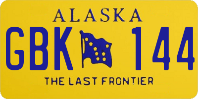 AK license plate GBK144