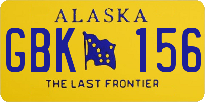 AK license plate GBK156