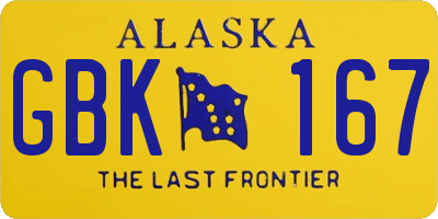 AK license plate GBK167